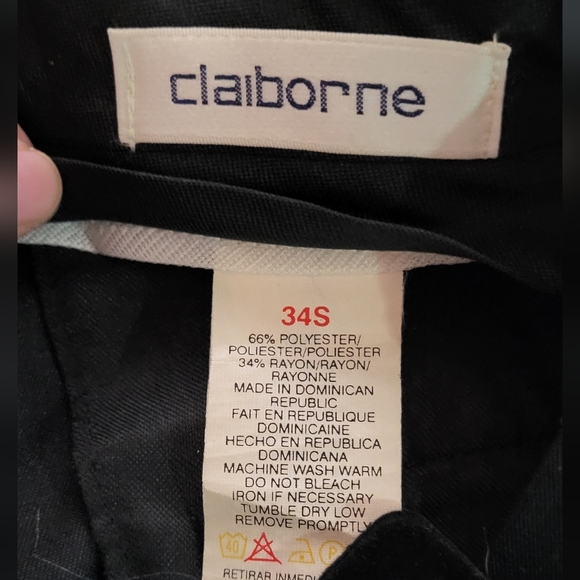Claiborne Men's Black Cuffed Relaxed Fit Dress Pants Size 34S - Picture 3 of 6